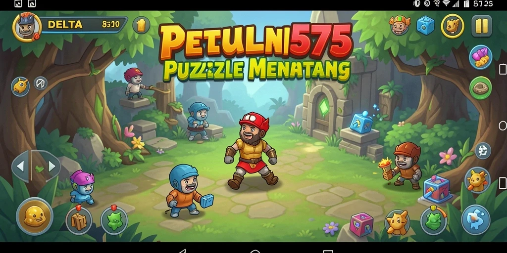 Screenshot gameplay menampilkan teka-teki seru dalam DELTA575.