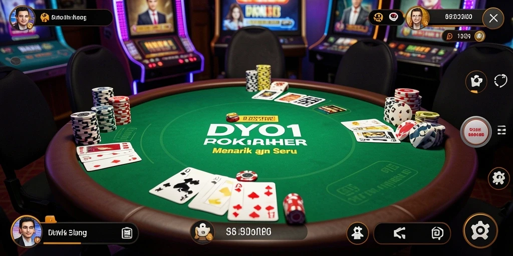 Screenshot gameplay DY01 menunjukkan suasana poker yang seru dan interaktif.