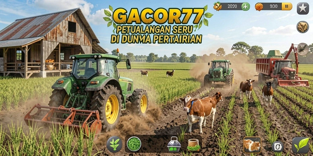 Menampilkan gameplay menarik dan kegiatan bertani di GACOR77.