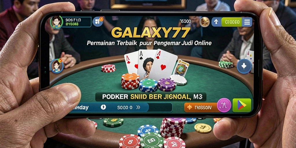 Tampilan menarik dari gameplay Poker di GALAXY77.