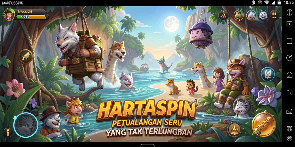 Gameplay HARTASPIN yang menegangkan dalam petualangan yang penuh tantangan.