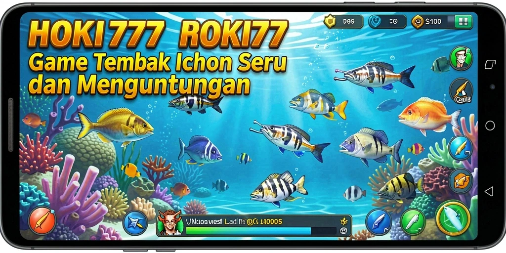 Tampilan gameplay HOKI777 yang menarik dan seru saat menembak ikan.