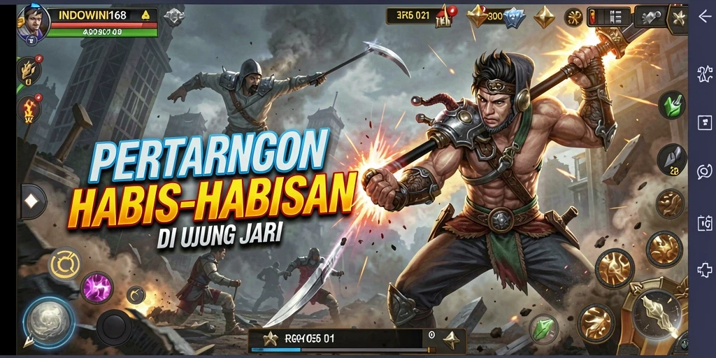 Tampilan aksi pertarungan mendebarkan di INDOWIN168.
