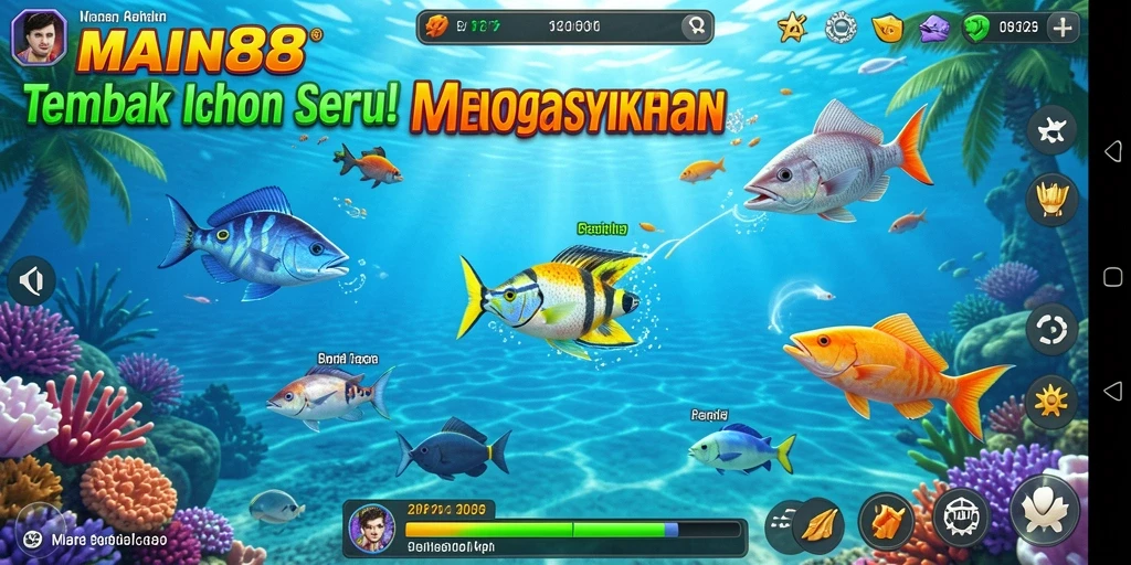 Tampilan gameplay seru dari permainan Tembak Ikan MAIN88.