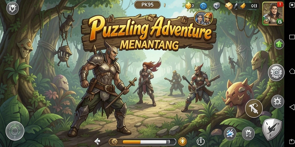 Gameplay PK95 menampilkan berbagai tantangan puzzle yang menarik.