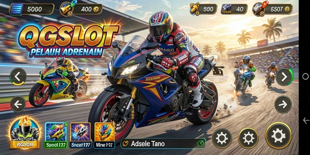 Tampilan seru gameplay balapan motor di QQSLOT.