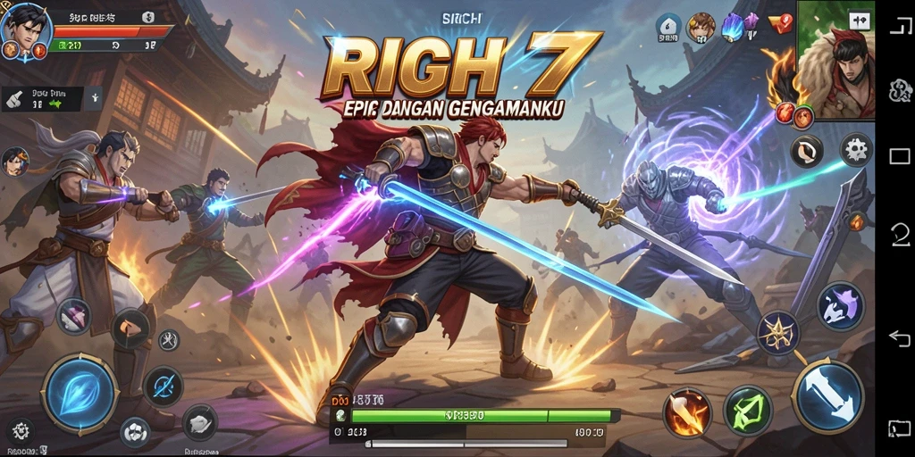 Screenshot utama RICH7 menampilkan aksi pertarungan yang mendebarkan.