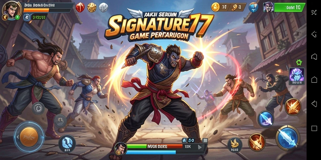 Tampilan aksi seru dalam gameplay SIGNATURE77.