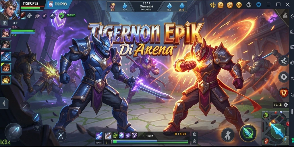 Tampilan seru dari gameplay <strong>TIGERJP88</strong> di arena MOBA yang kompetitif.