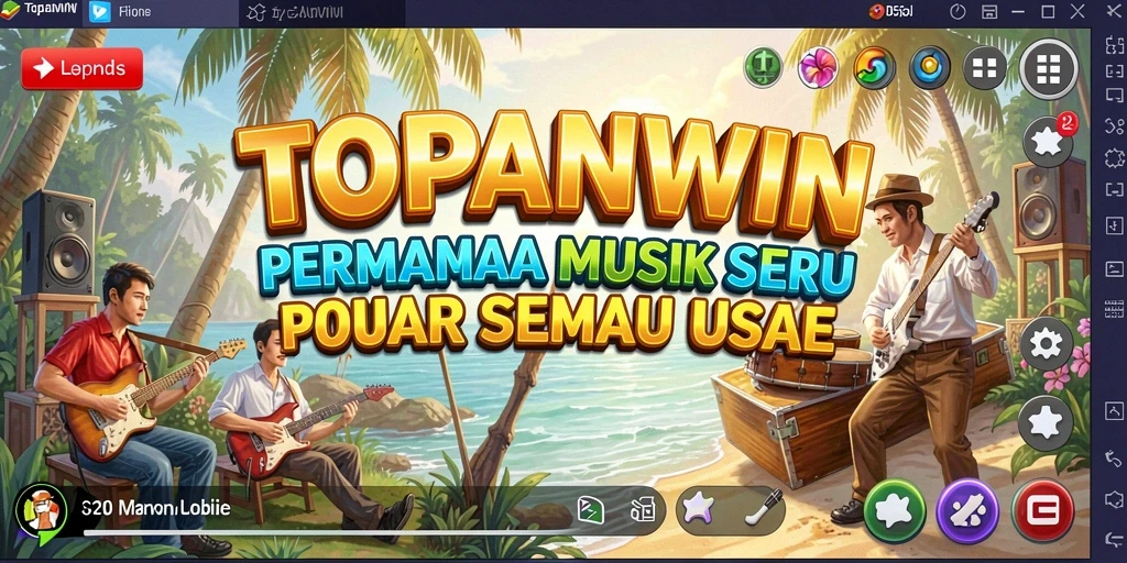 Tampilan gameplay seru dalam game musik TOPANWIN.