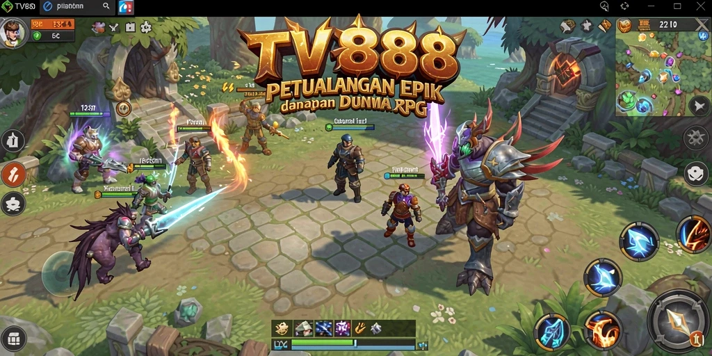 Tampilan gameplay RPG TV888 yang seru dan mendebarkan.